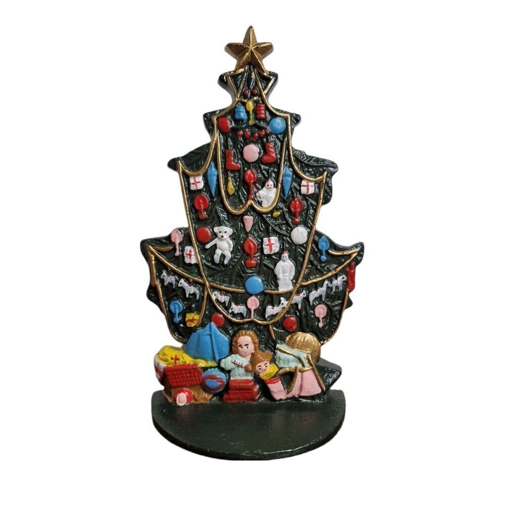 Doorstop Christmas Tree Cast Iron  Large Holiday Decoration A5
